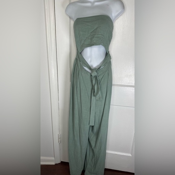 Hello Molly NWT Pop Records Olive Strapless Jumpsuit - Picture 7 of 14